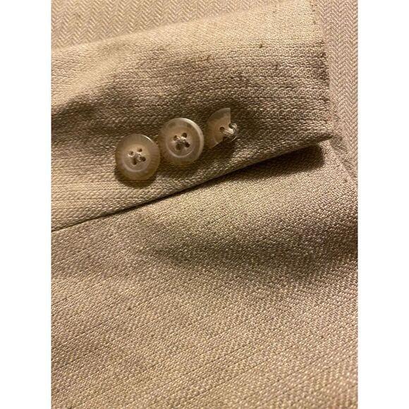 Claiborne Men's Beige Blazer Suit Jacket Size 40 Fabric Woven in Italy - Picture 8 of 10